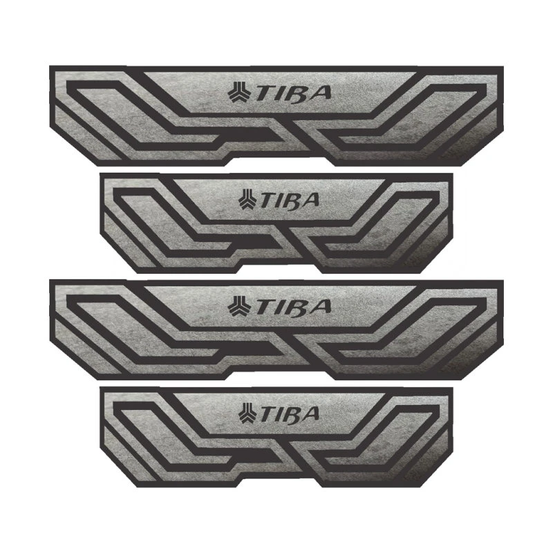 برچسب پارکابی خودرو شیپرس طرح پارکابی چرم کد SP012 مناسب برای تیبا بسته 4 عددی به همراه جاکلیدی