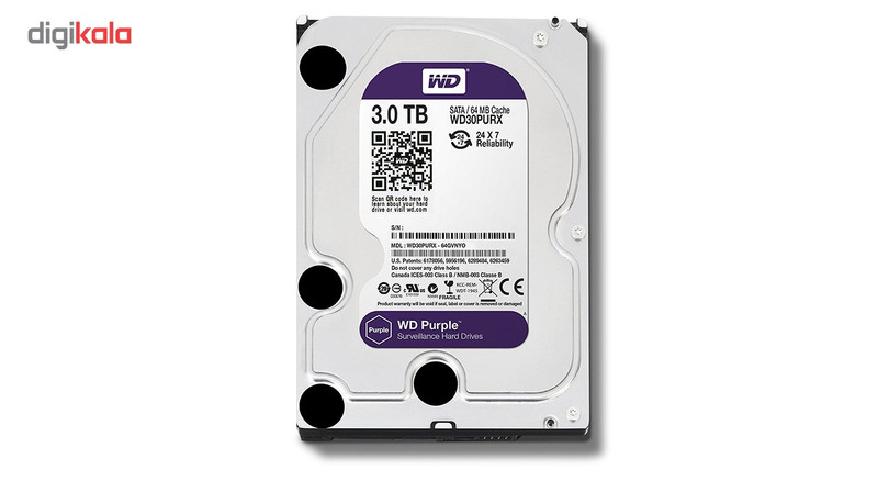 هارددیسک اینترنال وسترن دیجیتال مدل Purple WD30PURX ظرفیت 3 ترابایت