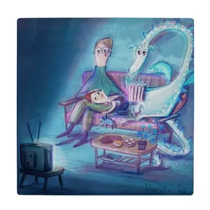 زیر لیوانی  طرح مادر و کودک و اژدها کد    6096758_5252