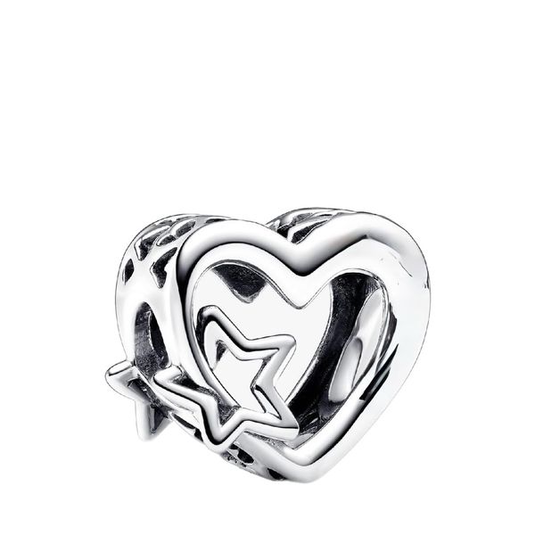 آویز گردنبند نقره زنانه پاندورا مدل Family heart and star 65257