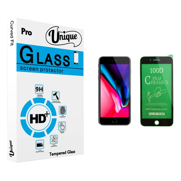 محافظ صفحه نمایش سرامیکی يونيک مدل +Clear مناسب برای گوشی موبایل اپل iPhone 7 Plus