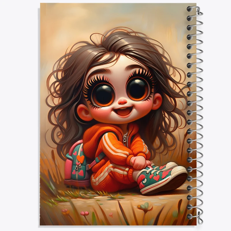 دفتر شطرنجی 50 برگ خندالو طرح دخترانه کد F6672