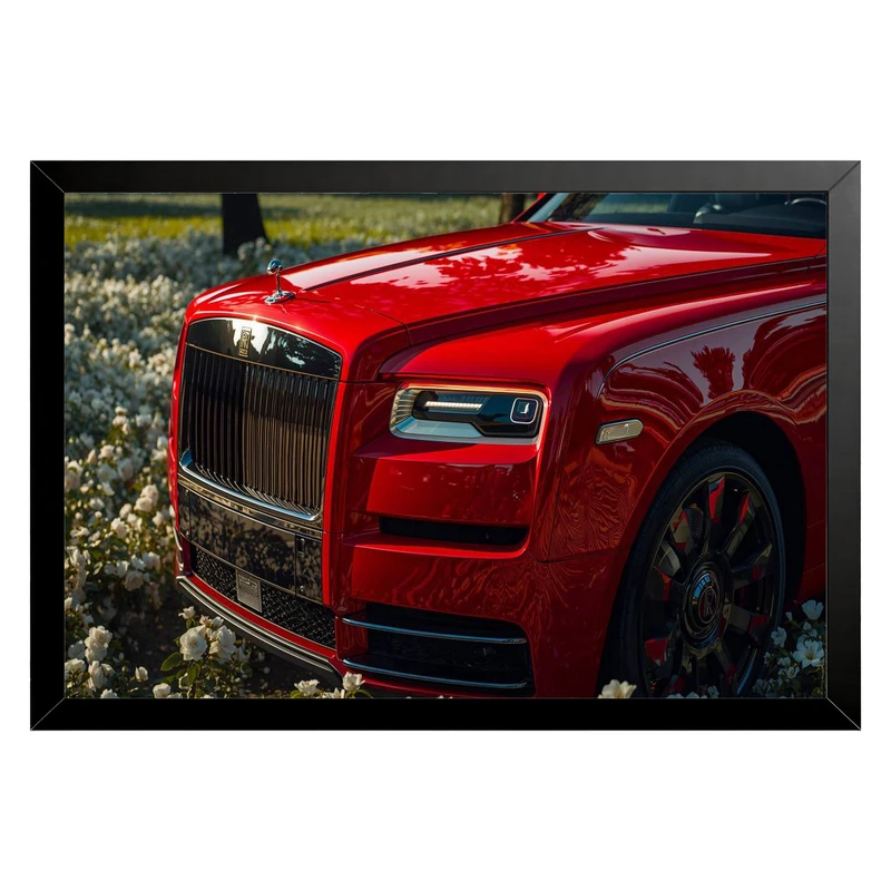 تابلو بکلیت طرح ماشین و خودرو Rolls-Royce Phantom مدل B-pe130192 فریم مشکی