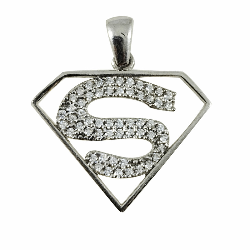 آویز گردنبند نقره زنانه سلین کالا مدل سوپرمن کد 48