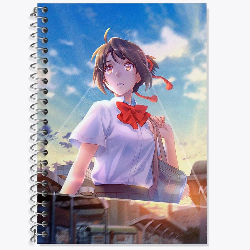 دفتر لغت 50 برگ خندالو مدل میتسویا میامیزو انیمه یورنیم Your Name کد 16256