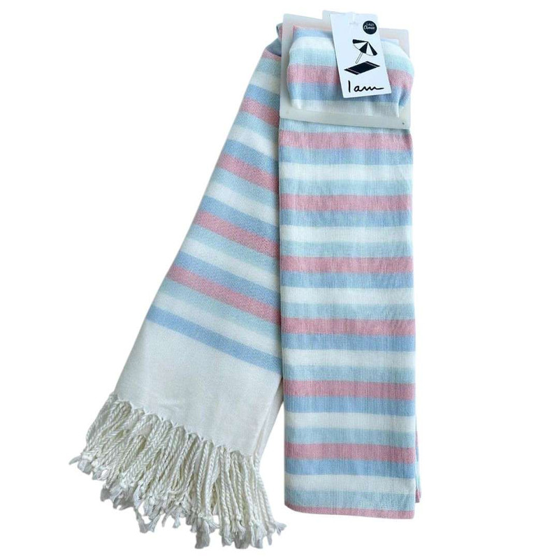 حوله استخری آی ام مدل کتان نخ سایز 175x95 سانتی متر