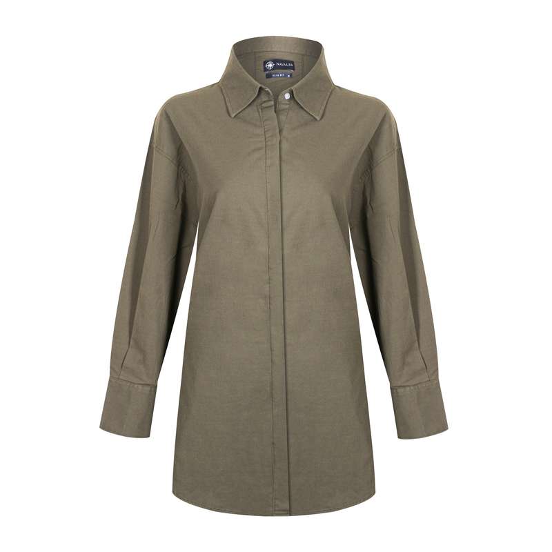 تونیک زنانه ناوالس مدل UZHOU WOMAN SHIRT رنگ زیتونی
