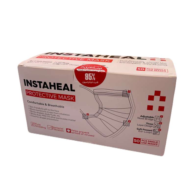 ماسک تنفسی اینستاهیل مدل سه لایه بسته 50 عددی