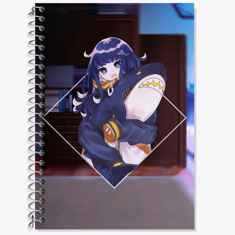 دفتر زبان 50 برگ خندالو مدل سه خط طرح دختر انیمه ای کد 18043