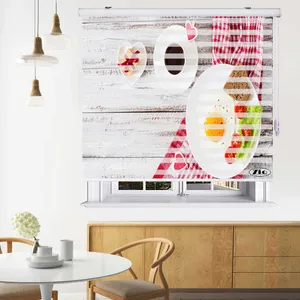  پرده زبرا زیو طرح صبحانه B1 سایز 200x280 سانتی متر