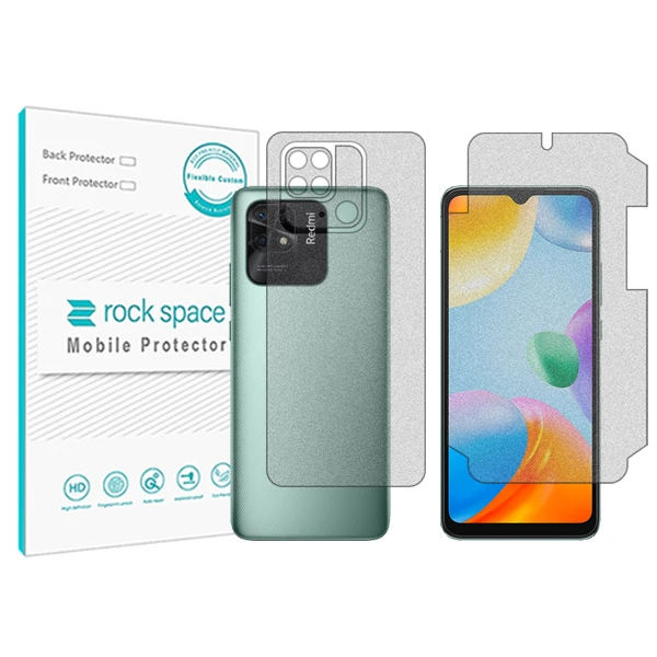 محافظ صفحه نمایش مات راک اسپیس مدل HyMTT مناسب برای گوشی موبایل شیائومی Redmi 10C  به همراه محافظ پشت گوشی