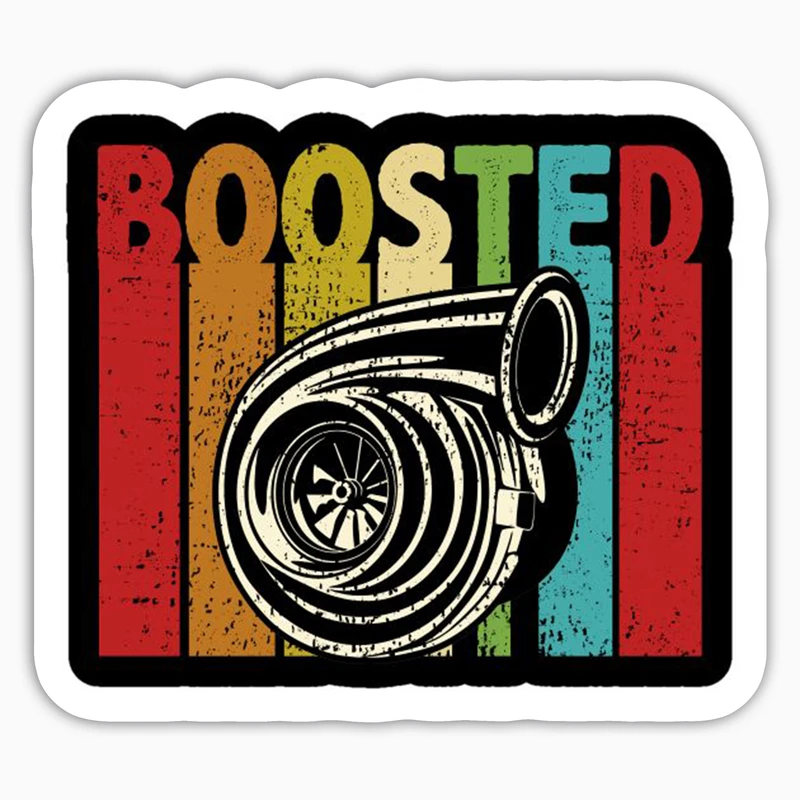 استیکر لپ تاپ و موبایل بووم طرح توربو مدل Boosted کد JC14