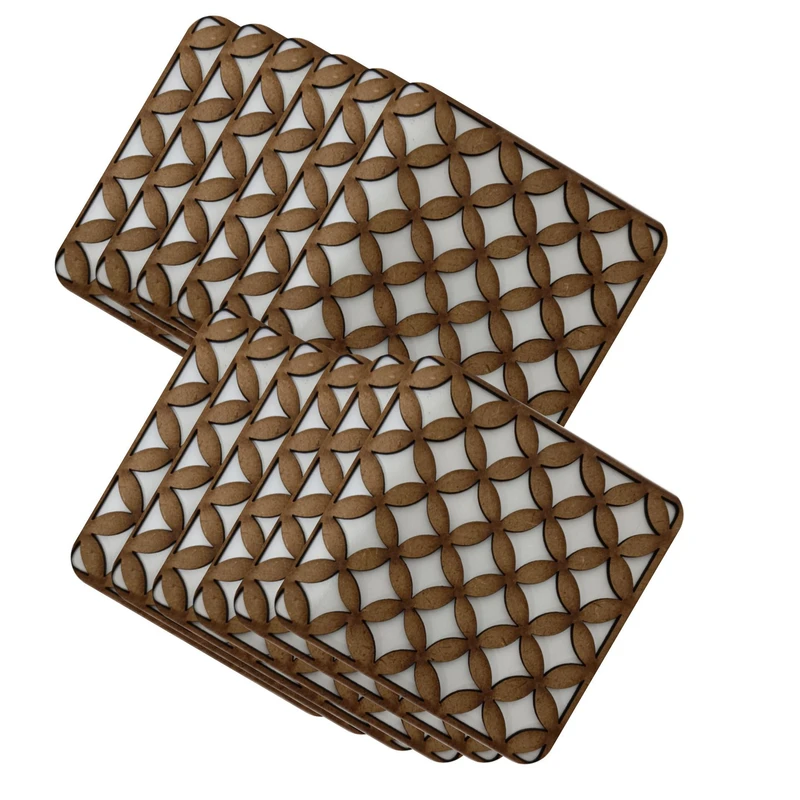 زیر لیوانی مدل پنجره ای مجموعه 12 عددی