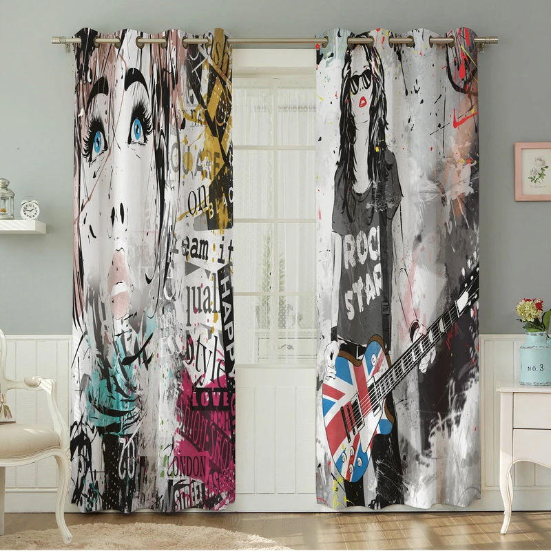 پرده نیروانا طرح چهره   مدل مخمل کد 8642 سایز 140×280 سانتی متر