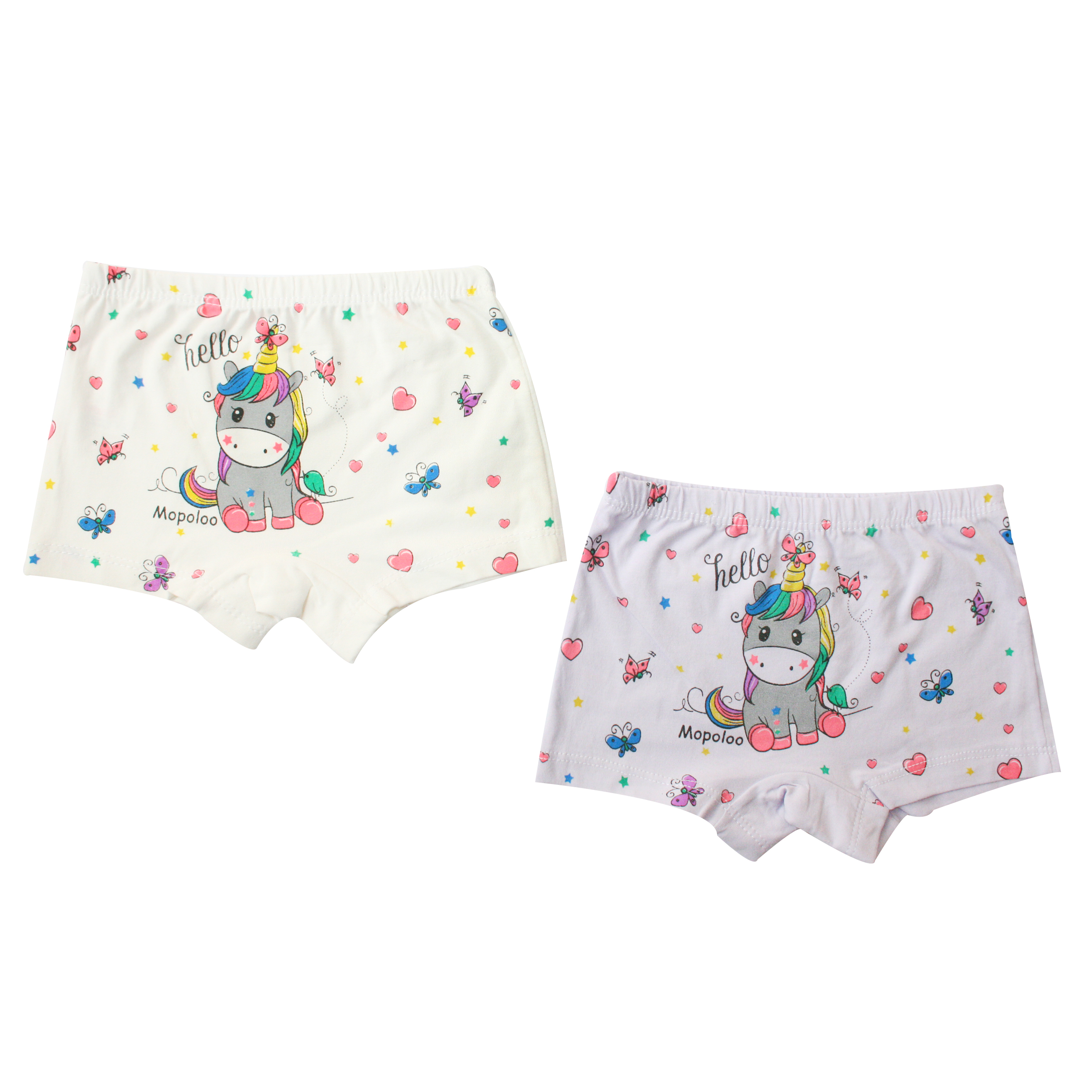 شورت دخترانه موپولو طرح اسب شاخ دار کد 1067 مجموعه 2 عددی