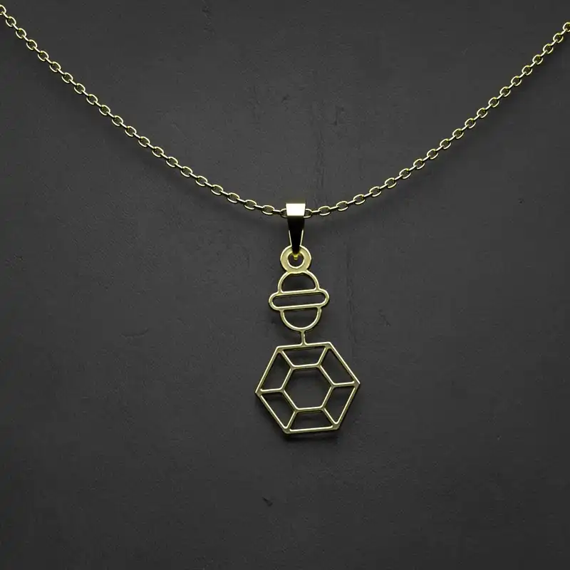 گردنبند طلا 18 عیار زنانه مدوپد مدل هندسی کد KK2-1-1033