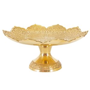 شیرینی خوری برنجی مدل پایه دار قلم زنی پرکار کد9940