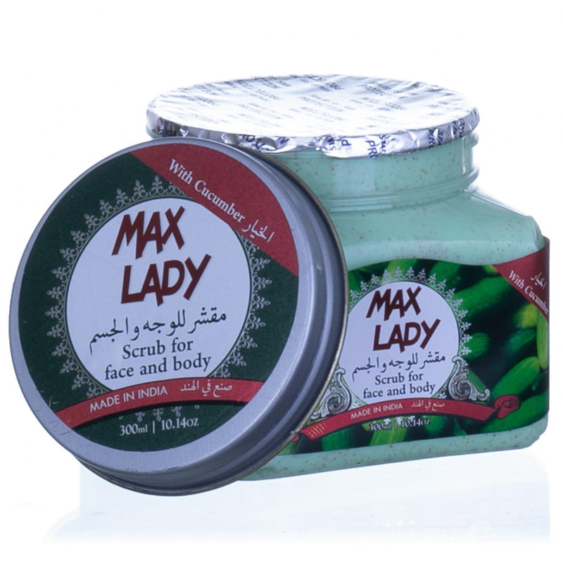 اسکراب لایه بردار پوست مکس لیدی مدل Cucumber حجم 300 میلی لیتر