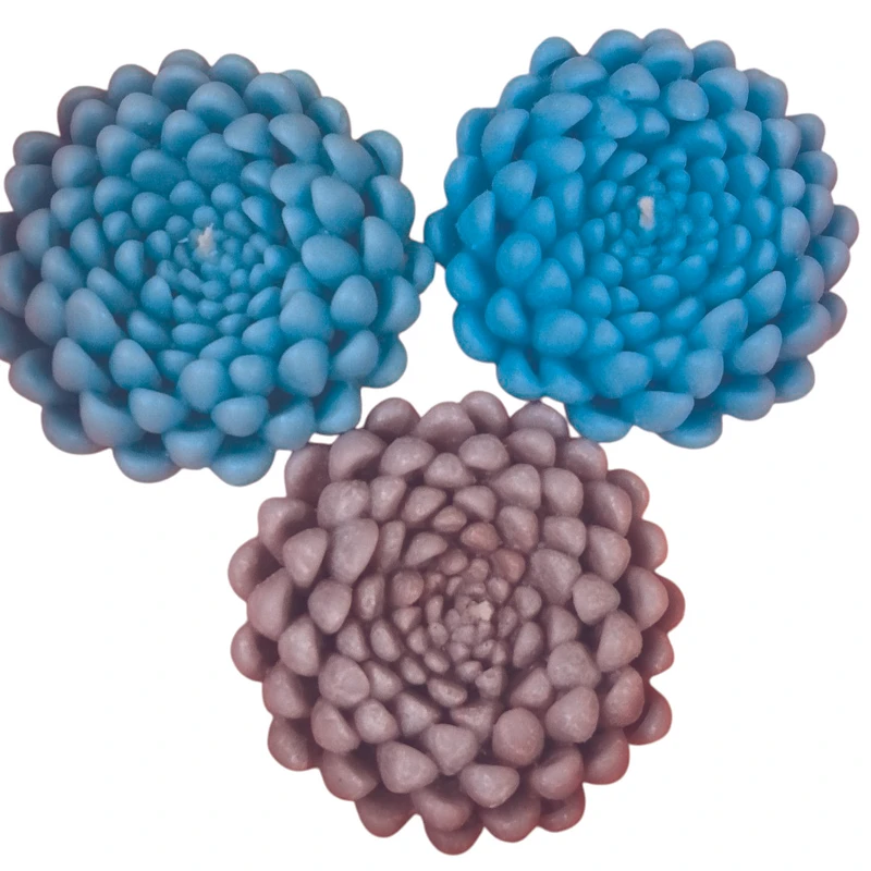 شمع مدل گل داوودی مجموعه سه عددی