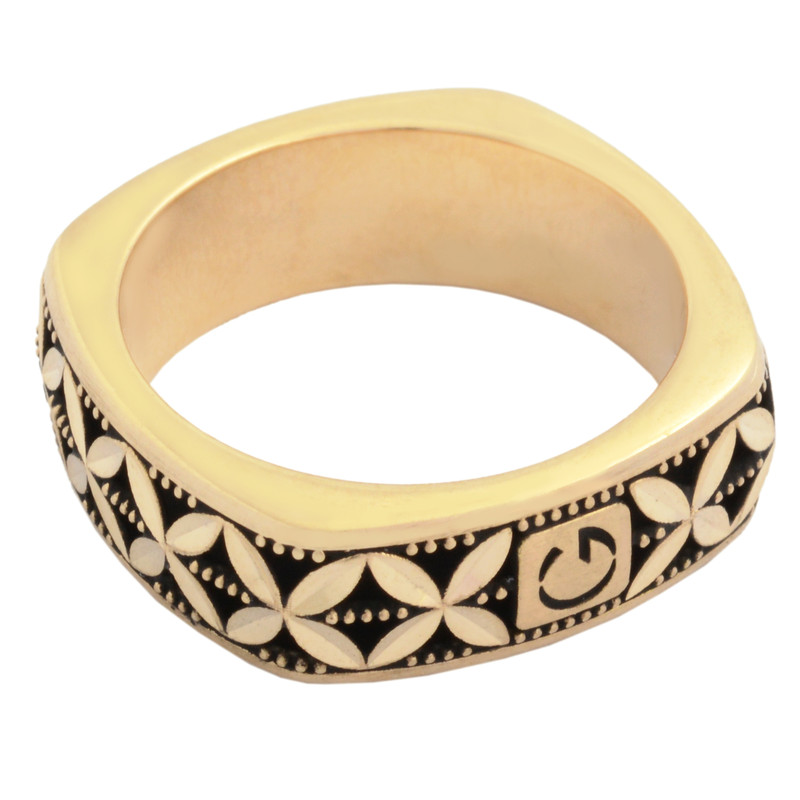 انگشتر طلا 18 عیار زنانه طلای مستجابی مدل مربعی جلوا T663 کد 58