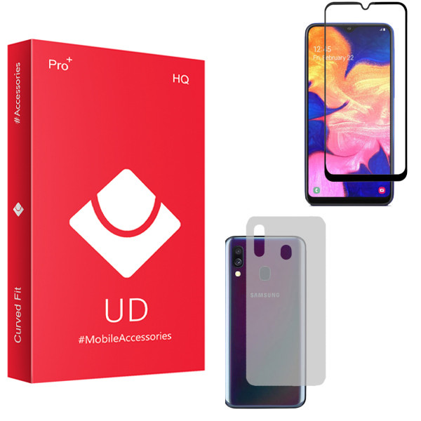 محافظ صفحه نمایش یو دی مدل HQ مناسب برای گوشی موبایل سامسونگ Galaxy A40 به همراه محافظ پشت گوشی