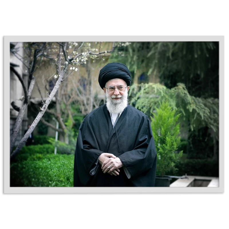 تابلو نوری بکلیت طرح حضرت آیت اللهالعظمی سید علی حسینی خامنهای مدل چراغ دار W-s2086