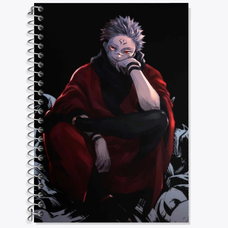 دفتر زبان 50 برگ خندالو مدل سه خط طرح ریومن سوکونا انیمه جوجوتسو کایزن کد 11119