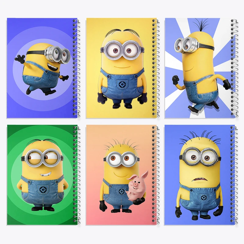 دفتر مشق 50 برگ خندالو طرح مینیون‌ها (Minions) کد 510 مجموعه 6 عددی