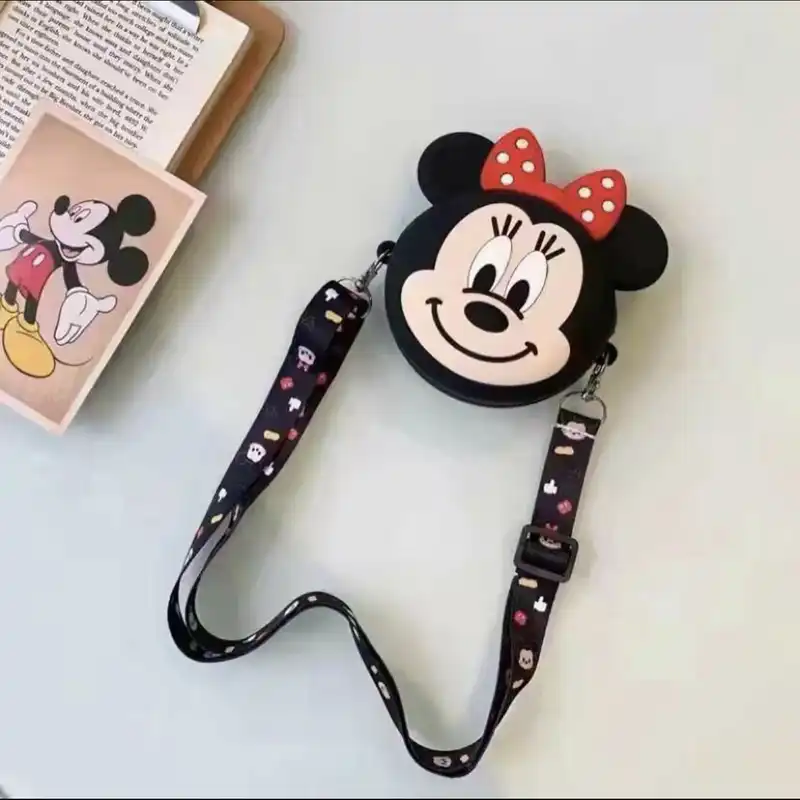 کیف رودوشی بچگانه مدل سیلیکونی طرح مینی موس خندان پاپیونی کد B M 4