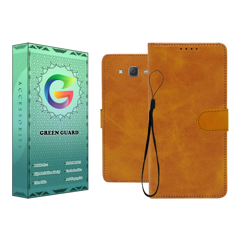 کیف کلاسوری گرین گارد طرح چرمی مدل Landing مناسب برای گوشی موبایل سامسونگ Galaxy J5 2015 به همراه بند آویز