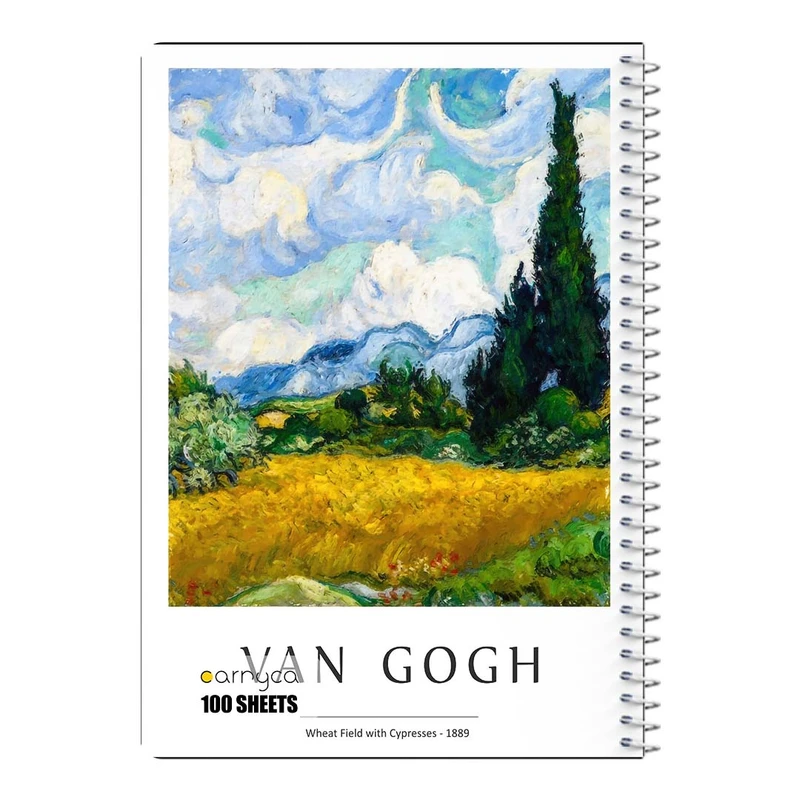 دفتر شطرنجی 100 برگ سیمی کارنیکا طرح نقاشی های ون گوگ Van Gogh Paintings کد 70990