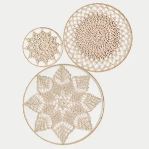 دیوارکوب بافتنی مدل ماندالا مجموعه 3 عددی