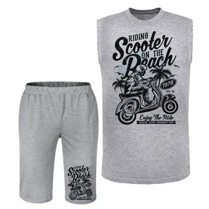 ست تاپ و شلوارک مردانه مدل موتور A87