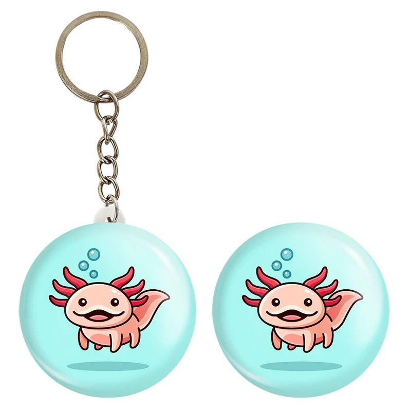 پیکسل خندالو مدل حیوانات آبزی ماهی اکسولوتل کد 28155 به همراه جاکلیدی