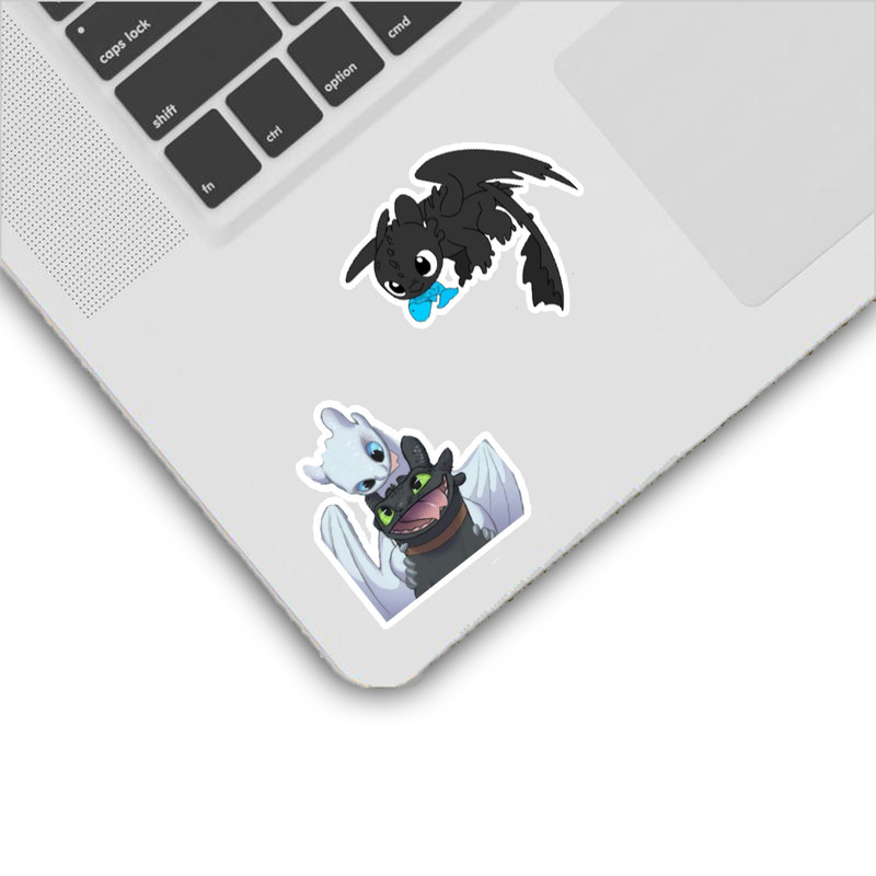 استیکر لپ تاپ و موبایل گوفی طرح کارتون مربی اژدها مدل بیدندون کد 53 مجموعه 5 عددی