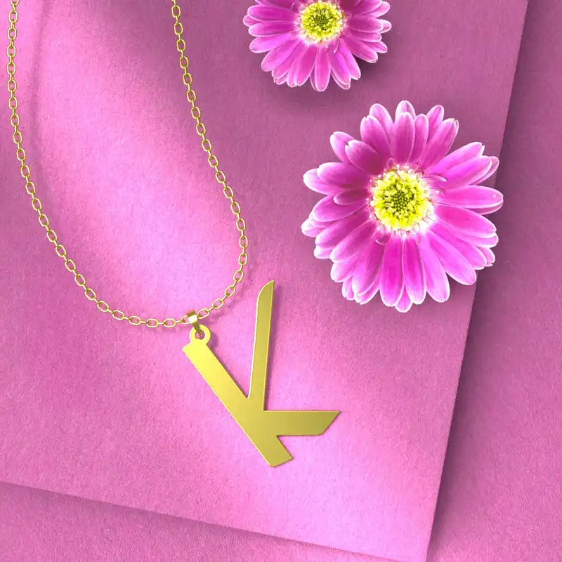 گردنبند طلا 18 عیار زنانه مدوپد مدل حرف K کد H3-1-1271