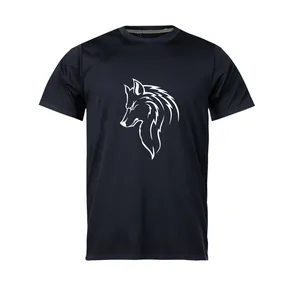 تی شرت آستین کوتاه مردانه مدل  wolf_N1_0164 رنگ مشکی