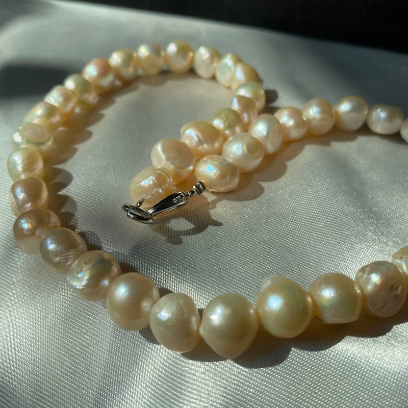 نیم ست نقره زنانه مدل مروارید طبیعی کد MO0024F