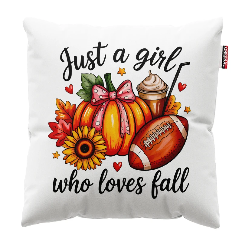 کوسن پاد آفرین مدل پاییز طرح دخترانه کد PK302606 سایز 30*30 سانتی متر 