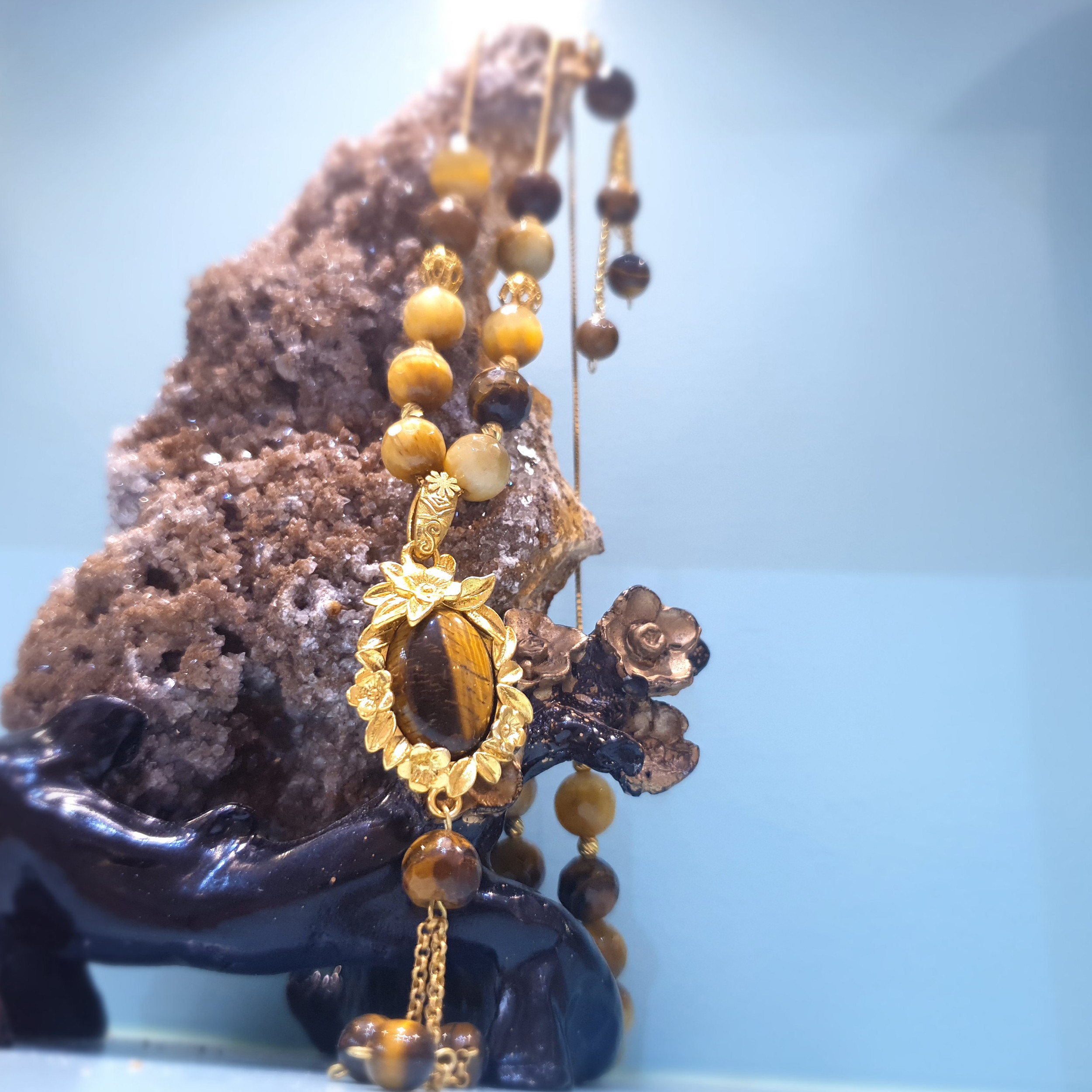 نیم ست نقره زنانه مدل زیرخاکی گل بهاری چشم ببری