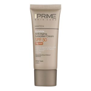 کرم ضد آفتاب و ضد چروک بی رنگ پرایم مدل Matex Colorless SPF50 مناسب انواع پوست حجم 40 میلی لیتر