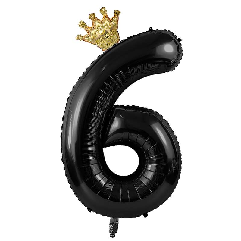 بادکنک فویلی لاکی بالونز مدل عدد 6 تاجدار