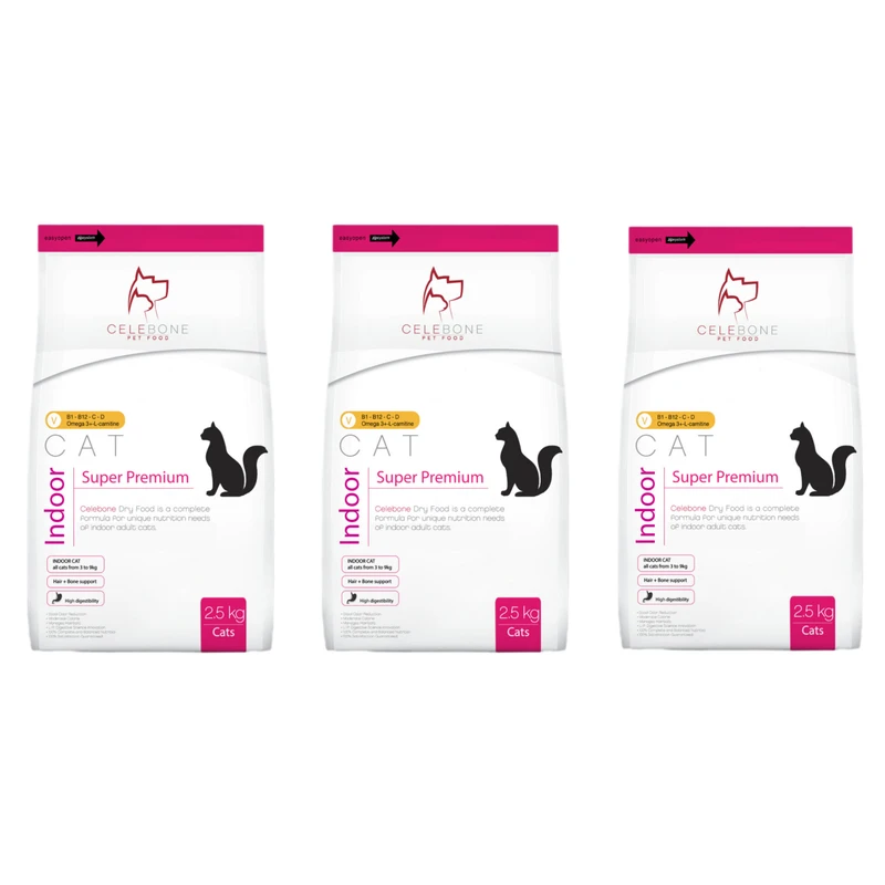 غذای خشک گربه سلبن مدل Indoor Cat وزن 2.5 کیلوگرم بسته 3 عددی