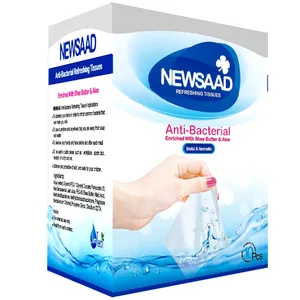 دستمال مرطوب دست و صورت نیوساد مدل Anti-Bacterial بسته 10 عددی
