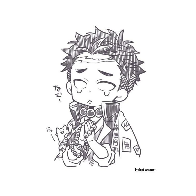 استیکر لپ تاپ و موبایل مدل انیمه طرح شیطان کش گیومی هیمجیما demon slayer Gyomei Himejima کد 835