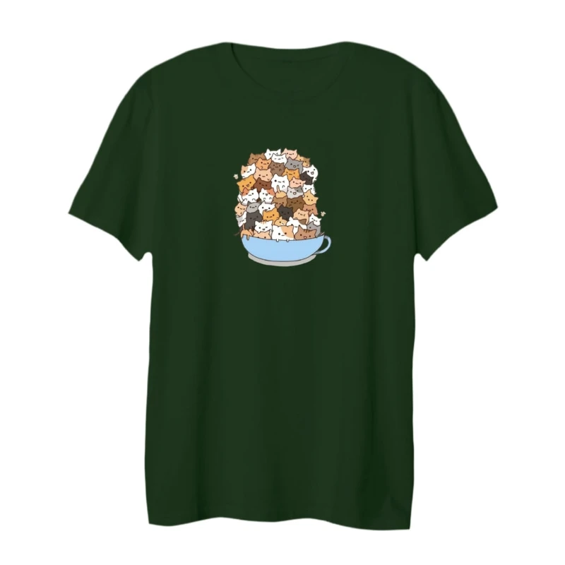 تی شرت لانگ زنانه مدل گربه های فنجانی