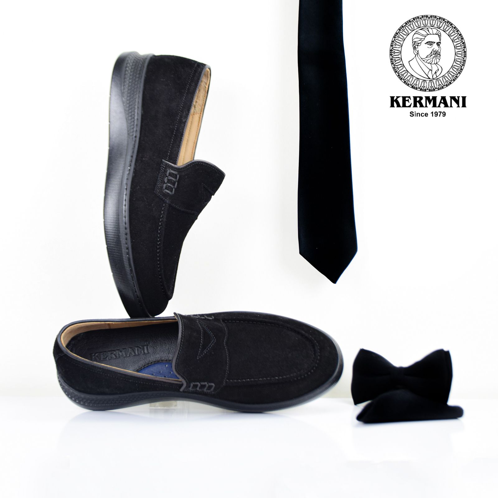 کفش کالج مردانه کرمانی مدل چرم جیر دستدوز طبیعی کد 514 رنگ مشکی -  - 3