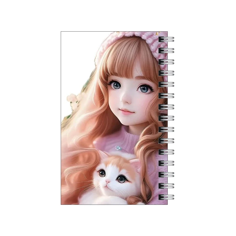 دفترچه یادداشت مدل to do list طرح دختر و گربه کیوت کد 8532239