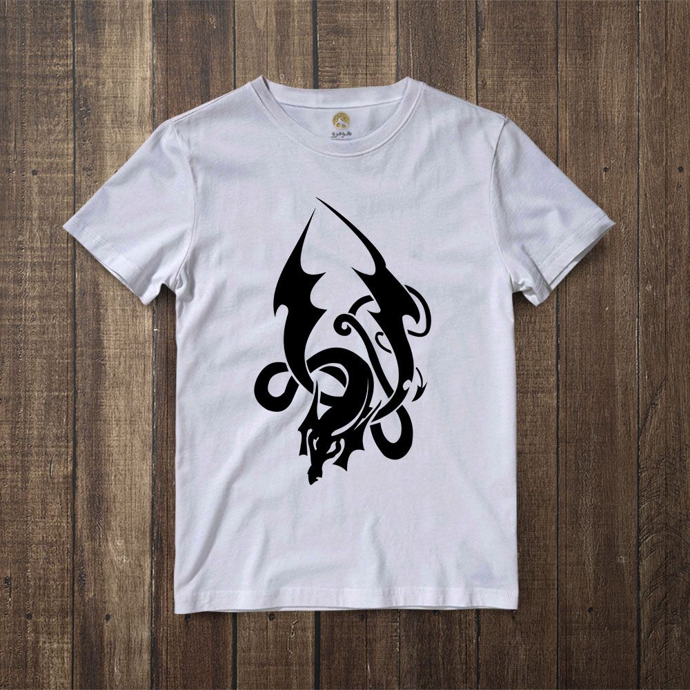 تی شرت آستین کوتاه زنانه هومرو مدل TW167 طرح اژدها -  - 5