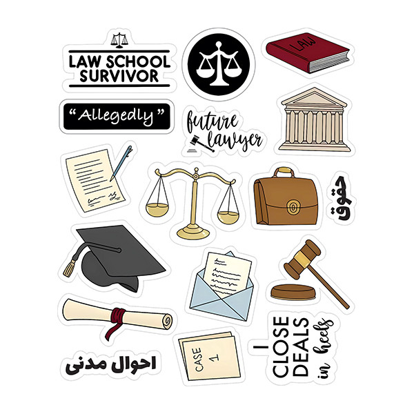 استیکر لپ تاپ توییجین و موییجین طرح حقوق کد 01 مجموعه 17 عددی